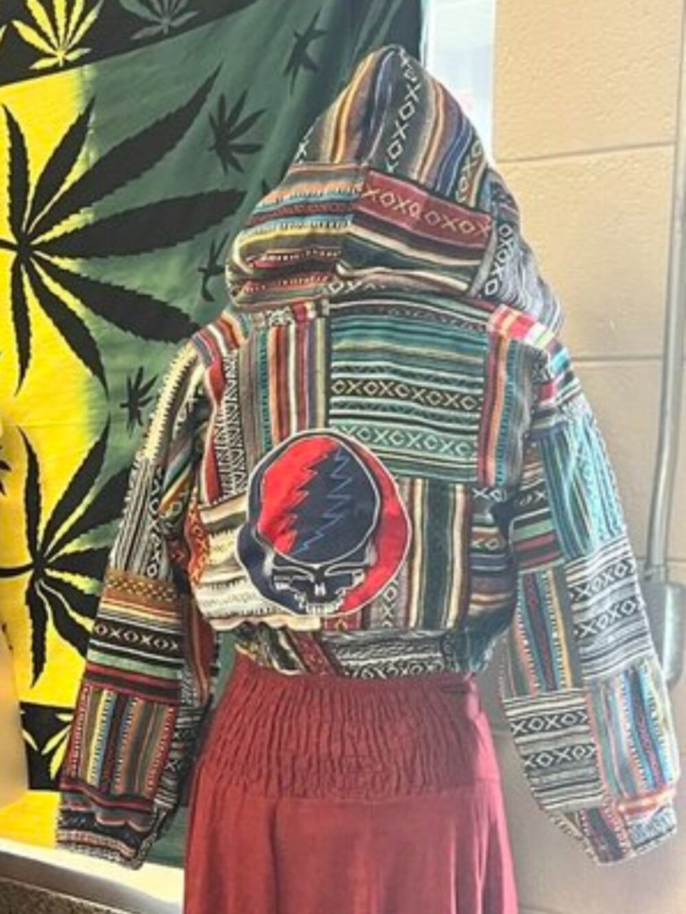 Jayli Fleece Lined Cropped Zip-Front Hooded Jacket with Embroidered SYF on back